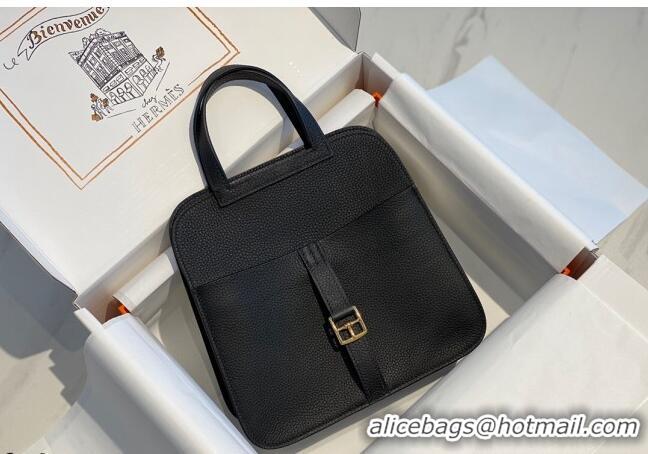 Buy Cheap Hermes Halzan Mini 22cm Bag in Togo Calfskin Leather HH2936 Black/Gold