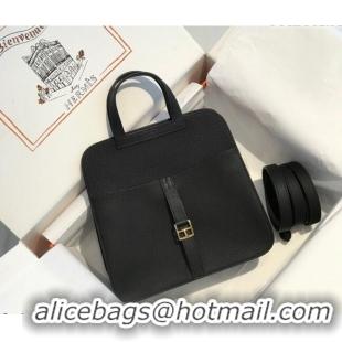 Inexpensive Hermes Halzan 25cm Bag in Togo Calfskin Leather HH2937 Black/Gold