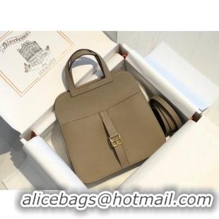 Buy Discount Hermes Halzan Mini 22cm Bag in Togo Calfskin Leather HH2936 Dove Grey/Gold