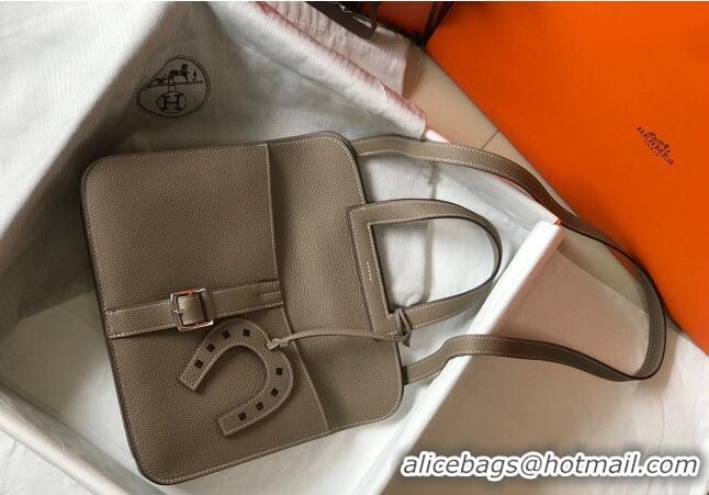 Low Cost Hermes Halzan Bag 30cm in Togo Leather HH1134 Dove Grey