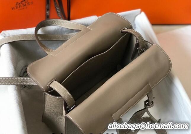 Low Cost Hermes Halzan Bag 30cm in Togo Leather HH1134 Dove Grey