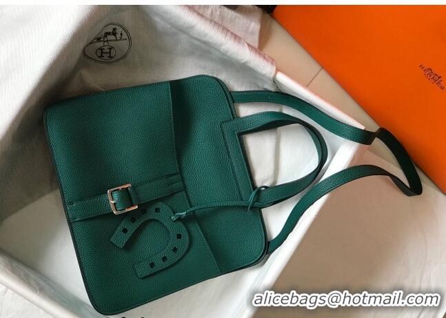 Super Quality Hermes Halzan Bag 30cm in Togo Leather HH1134 Emerald Green