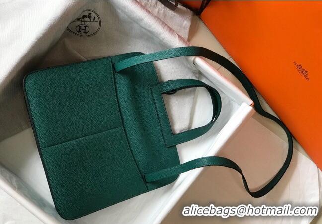 Super Quality Hermes Halzan Bag 30cm in Togo Leather HH1134 Emerald Green