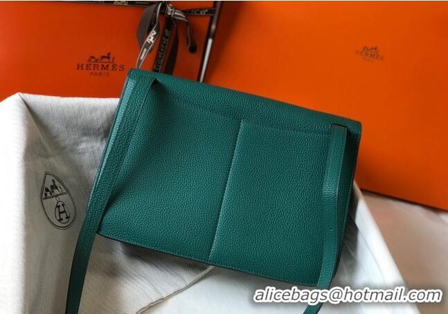 Super Quality Hermes Halzan Bag 30cm in Togo Leather HH1134 Emerald Green