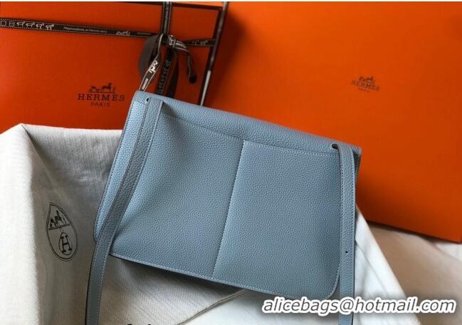 New Style Hermes Halzan Bag 30cm in Togo Leather HH1134 Linen Blue