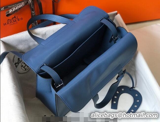 Top Quality Hermes Halzan Bag 30cm in Togo Leather HH1134 Agate Blue