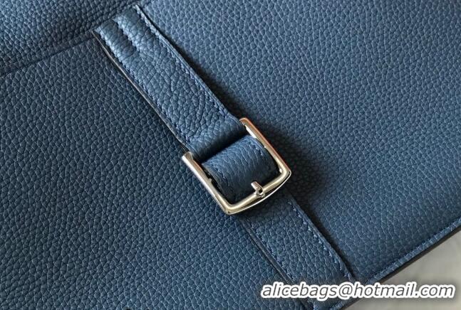 Top Quality Hermes Halzan Bag 30cm in Togo Leather HH1134 Agate Blue