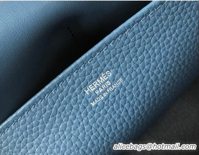 Top Quality Hermes Halzan Bag 30cm in Togo Leather HH1134 Agate Blue