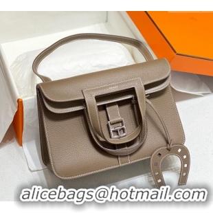 Good Taste Hermes Halzan Bag 30cm in Togo Leather HH1134 Elephant Grey