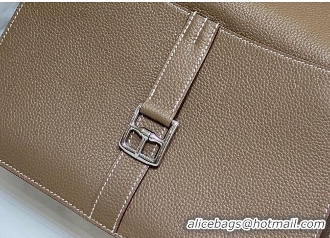 Good Taste Hermes Halzan Bag 30cm in Togo Leather HH1134 Elephant Grey