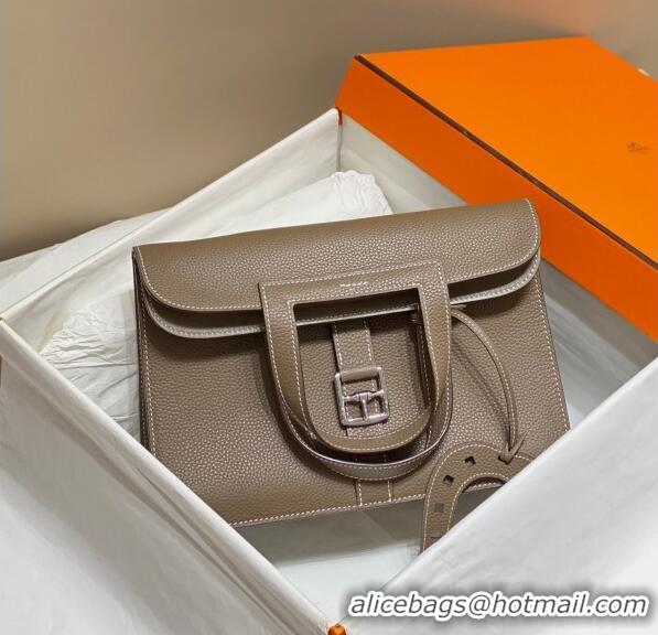 Good Taste Hermes Halzan Bag 30cm in Togo Leather HH1134 Elephant Grey