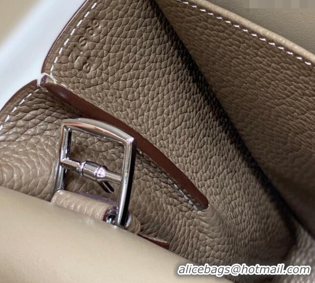 Good Taste Hermes Halzan Bag 30cm in Togo Leather HH1134 Elephant Grey