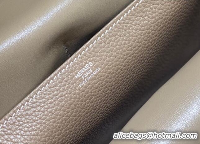 Good Taste Hermes Halzan Bag 30cm in Togo Leather HH1134 Elephant Grey