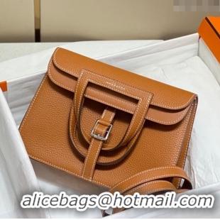 New Design Hermes Halzan Bag 30cm in Togo Leather HH1134 Gold Brown