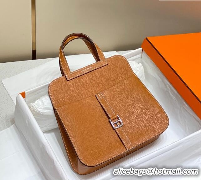 New Design Hermes Halzan Bag 30cm in Togo Leather HH1134 Gold Brown