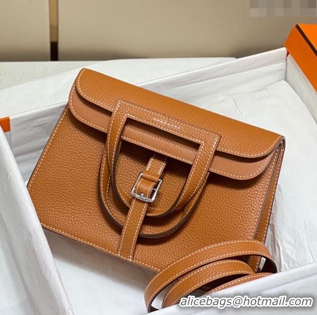 New Design Hermes Halzan Bag 30cm in Togo Leather HH1134 Gold Brown