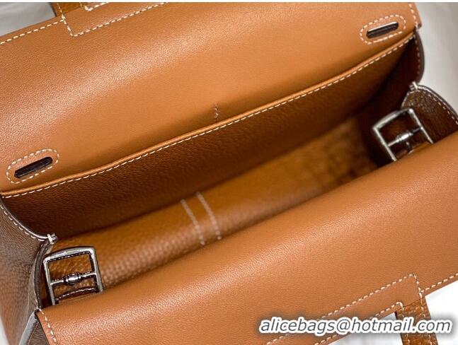 New Design Hermes Halzan Bag 30cm in Togo Leather HH1134 Gold Brown