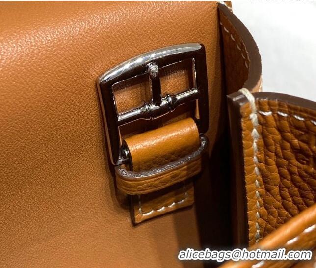 New Design Hermes Halzan Bag 30cm in Togo Leather HH1134 Gold Brown