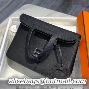 Best Quality Hermes Halzan Bag 30cm in Togo Leather HH1134 Black