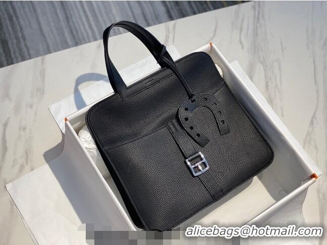 Best Quality Hermes Halzan Bag 30cm in Togo Leather HH1134 Black