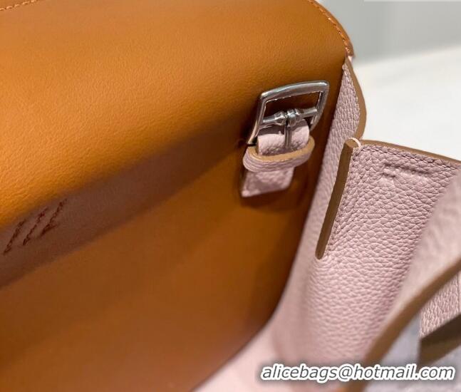 Super Quality Hermes Halzan 25cm Bag in Togo Calfskin Leather and Lambskin H7080 Dreamy Purple/Brown (Half Handmade)