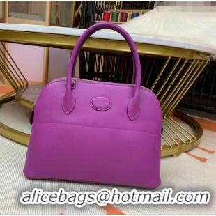 Hot Sell Cheap Hermes Bolide 27 Bag in Original Epsom Leather H2601 Actino Violet (Half Handmade)