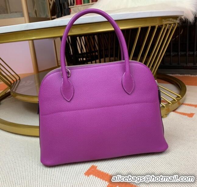 Hot Sell Cheap Hermes Bolide 27 Bag in Original Epsom Leather H2601 Actino Violet (Half Handmade)