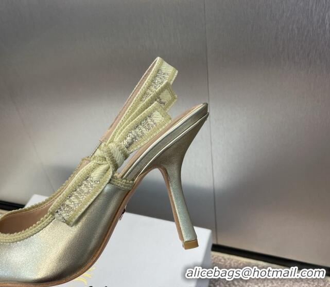 Lowest Price Dior J'Adior Slingback Pumps 9.5cm in Gold-Tone Metallic Leather 0506055