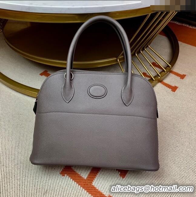 Low Price Hermes Bolide 27 Bag in Original Epsom Leather H2601 Tinware Grey (Half Handmade)