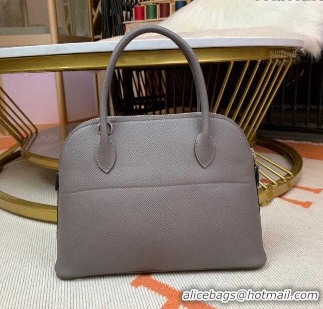 Low Price Hermes Bolide 27 Bag in Original Epsom Leather H2601 Tinware Grey (Half Handmade)