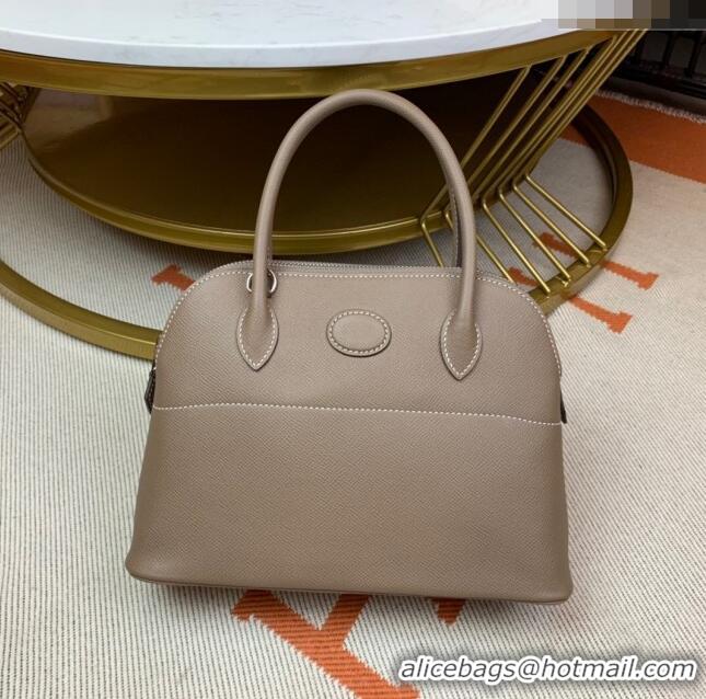 Reasonable Price Hermes Bolide 27 Bag in Original Epsom Leather H2601 Etoupe Grey (Half Handmade)