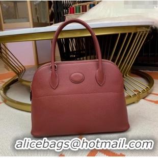 Super Quality Hermes Bolide 27 Bag in Original Epsom Leather H2601 Burgundy (Half Handmade)