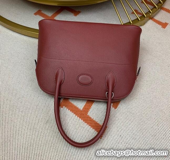 Super Quality Hermes Bolide 27 Bag in Original Epsom Leather H2601 Burgundy (Half Handmade)