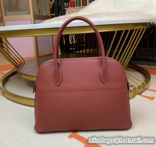 Super Quality Hermes Bolide 27 Bag in Original Epsom Leather H2601 Burgundy (Half Handmade)