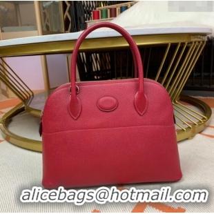 Best Quality Hermes Bolide 27 Bag in Original Epsom Leather H2601 Deep Red (Half Handmade)