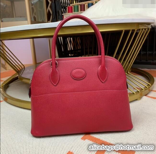 Best Quality Hermes Bolide 27 Bag in Original Epsom Leather H2601 Deep Red (Half Handmade)