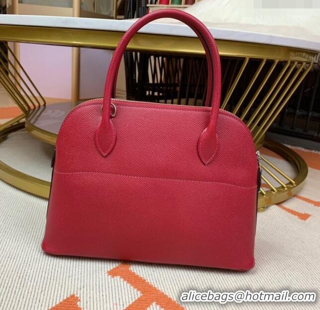 Best Quality Hermes Bolide 27 Bag in Original Epsom Leather H2601 Deep Red (Half Handmade)