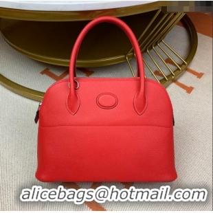 Good Product Hermes Bolide 27 Bag in Original Epsom Leather H2601 Red (Half Handmade)