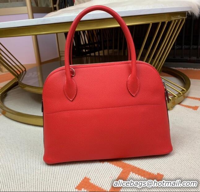 Good Product Hermes Bolide 27 Bag in Original Epsom Leather H2601 Red (Half Handmade)