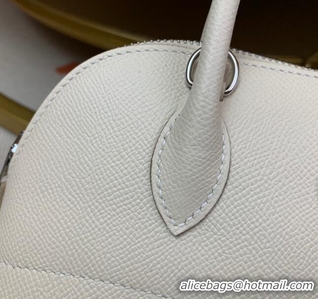 Famous Brand Hermes Bolide 27 Bag in Original Epsom Leather H2601 Milk White (Half Handmade)