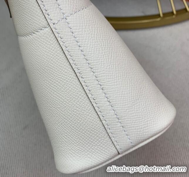 Famous Brand Hermes Bolide 27 Bag in Original Epsom Leather H2601 Milk White (Half Handmade)