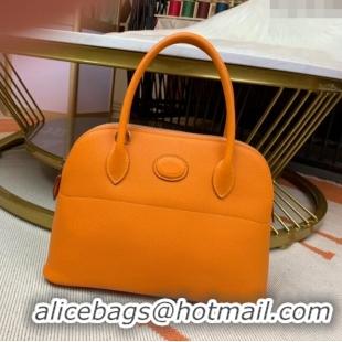 Best Luxury Hermes Bolide 27 Bag in Original Epsom Leather H2601 Orange (Half Handmade)