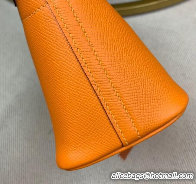 Best Luxury Hermes Bolide 27 Bag in Original Epsom Leather H2601 Orange (Half Handmade)