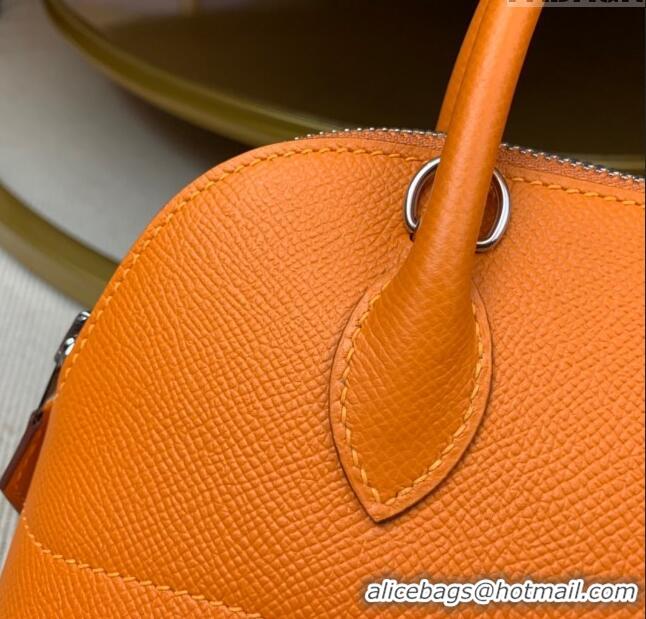 Best Luxury Hermes Bolide 27 Bag in Original Epsom Leather H2601 Orange (Half Handmade)