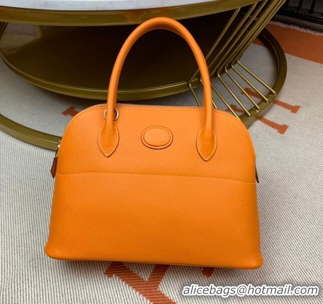 Best Luxury Hermes Bolide 27 Bag in Original Epsom Leather H2601 Orange (Half Handmade)