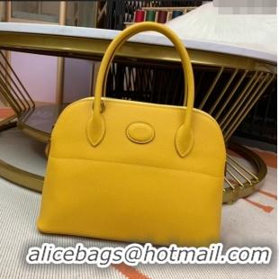 Low Cost Hermes Bolide 27 Bag in Original Epsom Leather H2601 Amber Yellow (Half Handmade)