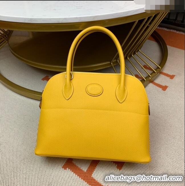 Low Cost Hermes Bolide 27 Bag in Original Epsom Leather H2601 Amber Yellow (Half Handmade)