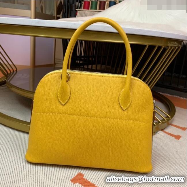 Low Cost Hermes Bolide 27 Bag in Original Epsom Leather H2601 Amber Yellow (Half Handmade)