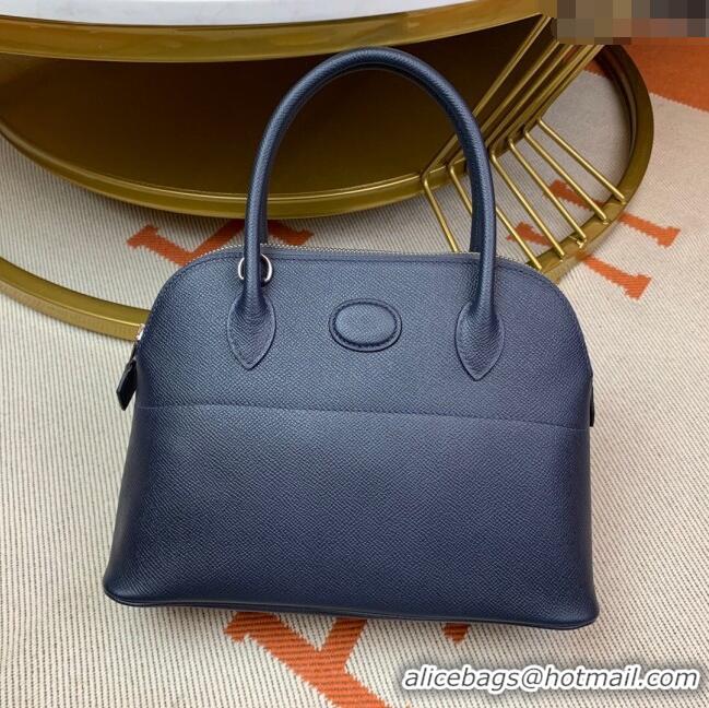 Super Quality Hermes Bolide 27 Bag in Original Epsom Leather H2601 Navy Blue (Half Handmade)