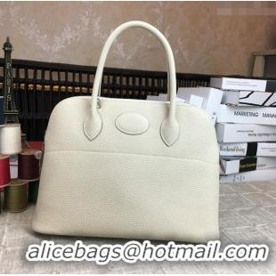 Youthful Grade Hermes Bolide 31 Bag in Original Togo Leather H2801 Milk White